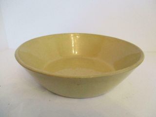 Antique Yellow Ware 10 " Milk Pan Bowl With Flower Feet