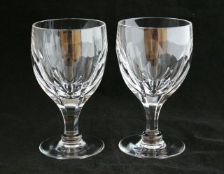 Thomas Webb Royal Yacht 8 Panel Claret Wine /cocktail Crystal Glasses Set Of 2