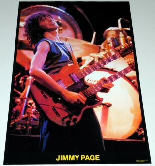 Led Zeppelin Jimmy Page Double Neck Gibson Guitar In Concert Poster 1980 London