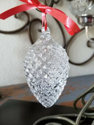 Steuben Glass Pine Cone Crystal Christmas Ornament