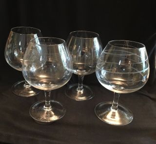 Mikasa Crystal Cheers - 4 Brandy Glasses Goblets