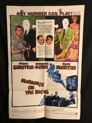 Marriage On The Rocks 1965 One Sheet Movie Poster Frank Sinatra Dean Martin