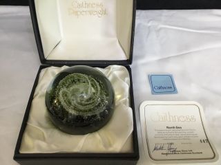 CAITHNESS GLASS PAPERWEIGHT ‘NORTH SEA’ By COLIN TERRIS LTD ED 447 Of 1000 2