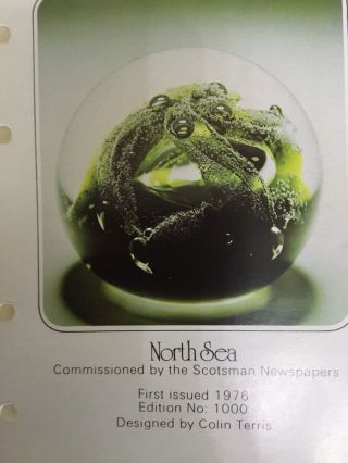 CAITHNESS GLASS PAPERWEIGHT ‘NORTH SEA’ By COLIN TERRIS LTD ED 447 Of 1000 4