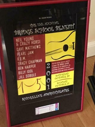Neil Young 15th Annual Bridge School Benefit Concert Poster Dave Matthews Rem