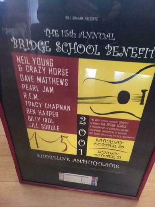 NEIL YOUNG 15th Annual Bridge School Benefit Concert Poster Dave Matthews REM 5