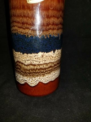 Vintage Mid Century Modern Royal Haeger Pottery Brown Drip Glaze Cylinder Vase 2