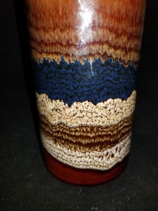 Vintage Mid Century Modern Royal Haeger Pottery Brown Drip Glaze Cylinder Vase 6