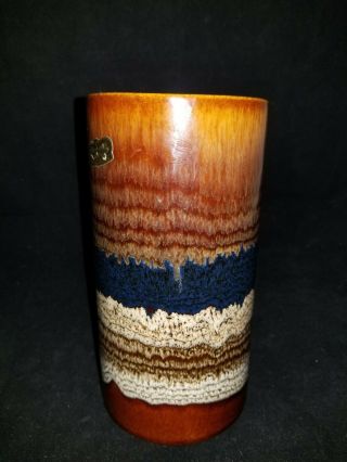 Vintage Mid Century Modern Royal Haeger Pottery Brown Drip Glaze Cylinder Vase 7