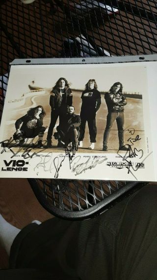 Vio - Lence Signed 8x10 Press Photo Promo Thrash Metal Hardcore Exodus Slayer Cd