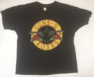 Vintage 80s Guns N Roses Screen Stars Gnr Bullet T Shirt Black Tee S