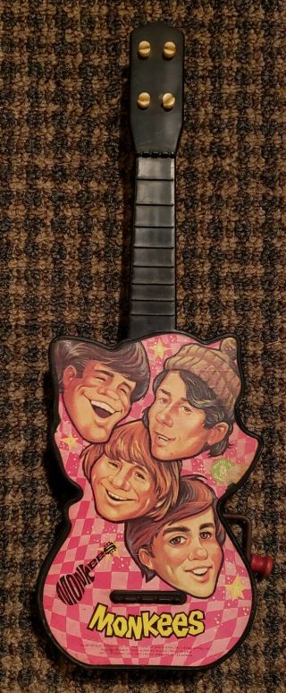 Vintage 1960s Monkees Rock Roll Toy Wind Up Guitar By Mattel Inc.  Hawthorne,  Ca