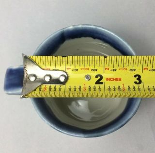 Set 6 Artisan Hand thrown Pottery Coffee Tea Mugs Cups Signed Gray Blue 5 4