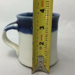 Set 6 Artisan Hand thrown Pottery Coffee Tea Mugs Cups Signed Gray Blue 5 5