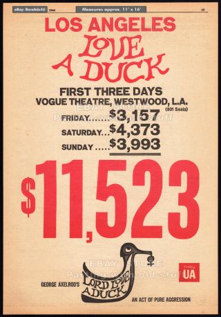 Lord Love A Duck_original 1966 Trade Ad / Poster_george Axelrod_tuesday Weld