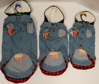 KISS HOTTER THAN HECK PET BLUE JEAN JACKET & HOODIE - NWT - CHOOSE SIZE S,  M,  L 3