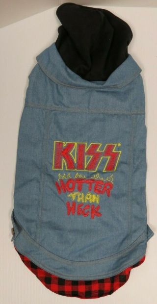 KISS HOTTER THAN HECK PET BLUE JEAN JACKET & HOODIE - NWT - CHOOSE SIZE S,  M,  L 6