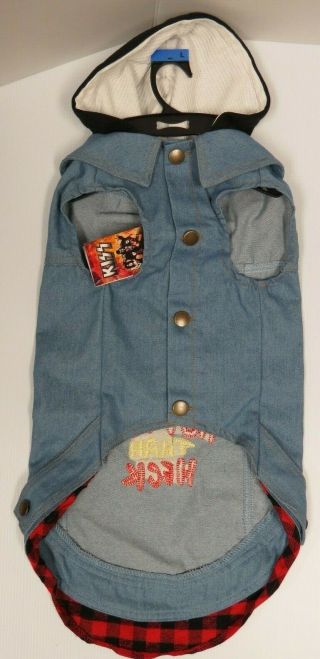 KISS HOTTER THAN HECK PET BLUE JEAN JACKET & HOODIE - NWT - CHOOSE SIZE S,  M,  L 8