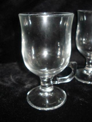 Set of 8 Footed Pedestal - ARC France Clear Glass Irish Coffee Mugs Cups 8 oz TnT 2
