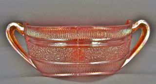 Sowerby Lea Marigold English Carnival Glass Handled Boat - Shaped Pickle Dish 5287