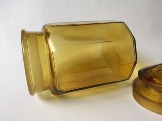 Amber Glass Canister | L E Smith Amber Canister | Vintage Canister | Flour Jar | 6
