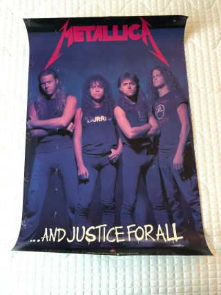 Rare Vintage Metallica " And Justice For All " Electra Promo Poster