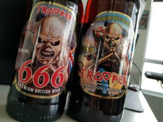 2 Iron Maiden Trooper Beer 666 Limited Edition Bottles Robinsons Brewery