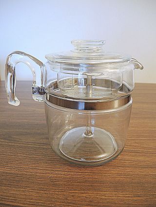 VINTAGE PYREX 9 CUP STOVE TOP COFFEE POT/PERCOLATOR - COMPLETE 2