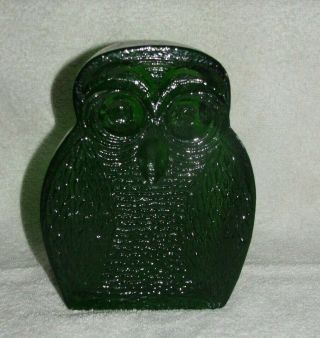 Vtg Blenko Green Glass Owl Heavy Bookend 1960s Mid Century Modern Joel Myers
