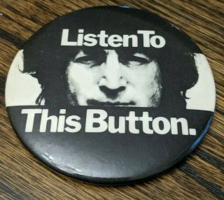 Listen To This Button John Lennon The Beatles Pin Back Button Vintage Emi