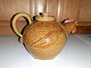 Older Otis Norris & Crystal Sulliban Pottery Rooster Teapot - Folk Art - 2003 5