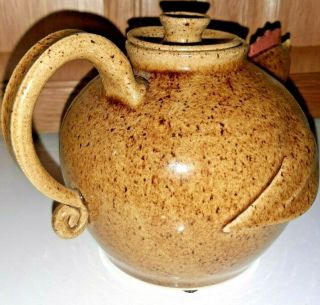 Older Otis Norris & Crystal Sulliban Pottery Rooster Teapot - Folk Art - 2003 6