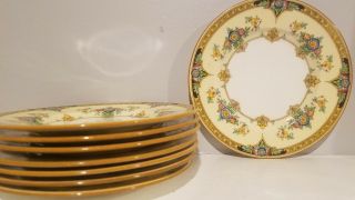Minton Antique " Eloise " Set Of Eight (8) Bread & Butter Or Dessert Plates 6 " Dia