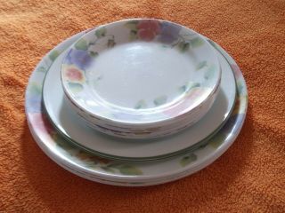 Corelle Summer Blush 4 Dinner,  2 Lunch,  & 7 Bread And Butter Plates Pansies