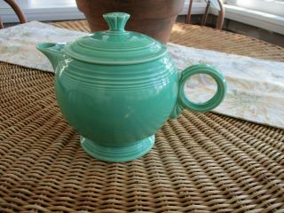 Vintage Green Fiesta Fiestaware Large Teapot W/lid Homer Laughlin Co