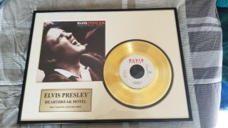 Framed Elvis Presley 24kt Gold Plated Record