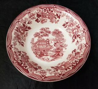 Royal Staffordshire Red Tonquin Serving Bowl Clarice Cliff 8.  75 " Dish England