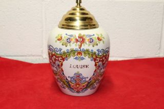 Delft Tobacco Jar " Louise " Royal Geodewaagen Made In Holland Porcelain