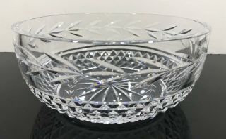 Waterford Crystal Clear Fancy Cut Art Glass Centerpiece Bowl 8”