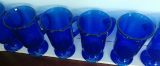 Anchor Hocking cobalt blue glass mugs set of 6 vtg 5 in pedestal coffee cup mugs 2