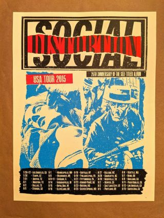 Social Distortion Silkscreen Tour Gig Poster Punk Rock Screen Print