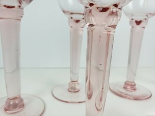 Vintage Pink Depression Glass Wine Water Glass Goblet 8 1/2 