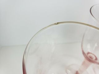 Vintage Pink Depression Glass Wine Water Glass Goblet 8 1/2 