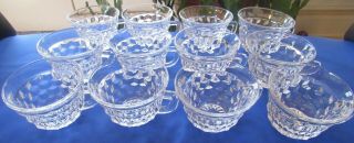 12 VINTAGE CLEAR FOSTORIA AMERICAN GLASS PUNCH TEA CUPS FLARED RIM 