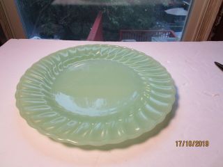 Vintage Fire King Jadeite Swirl 10 " Green Dinner Plate