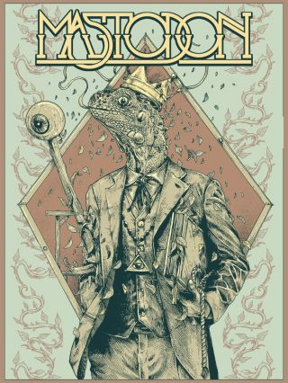 Mastodon Poster (spokane,  2017) : Screen Printing,  Numbered.