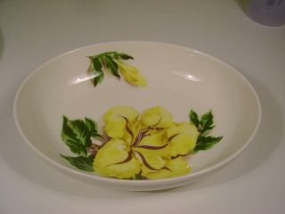 Vtg Santa Anita Ware Cup Of Gold Flowers Of Hawaii Oval Serving Bowl 10 6/8 "