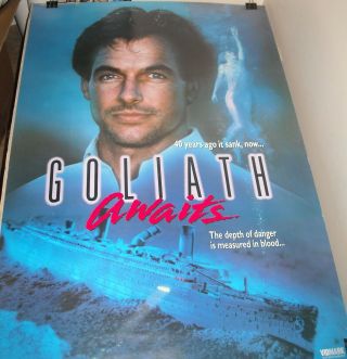 Rolled 1981 Goliath Awaits 1 Sheet Movie Poster Mark Harmon Video Release Tv