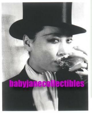 Anna May Wong Cross Dressing Photo In Top Hat & Martini (bw - N)