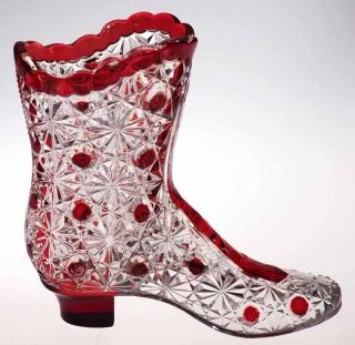 Geo.  Duncan & Sons - Daisy & Button Novelty Boot - Ruby Stained
